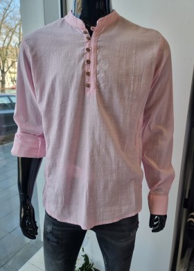 Риза розова с попска яка