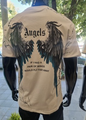 Тениска бяла с крила