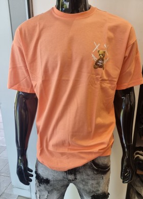 Тениска с Мече в коралов цвят